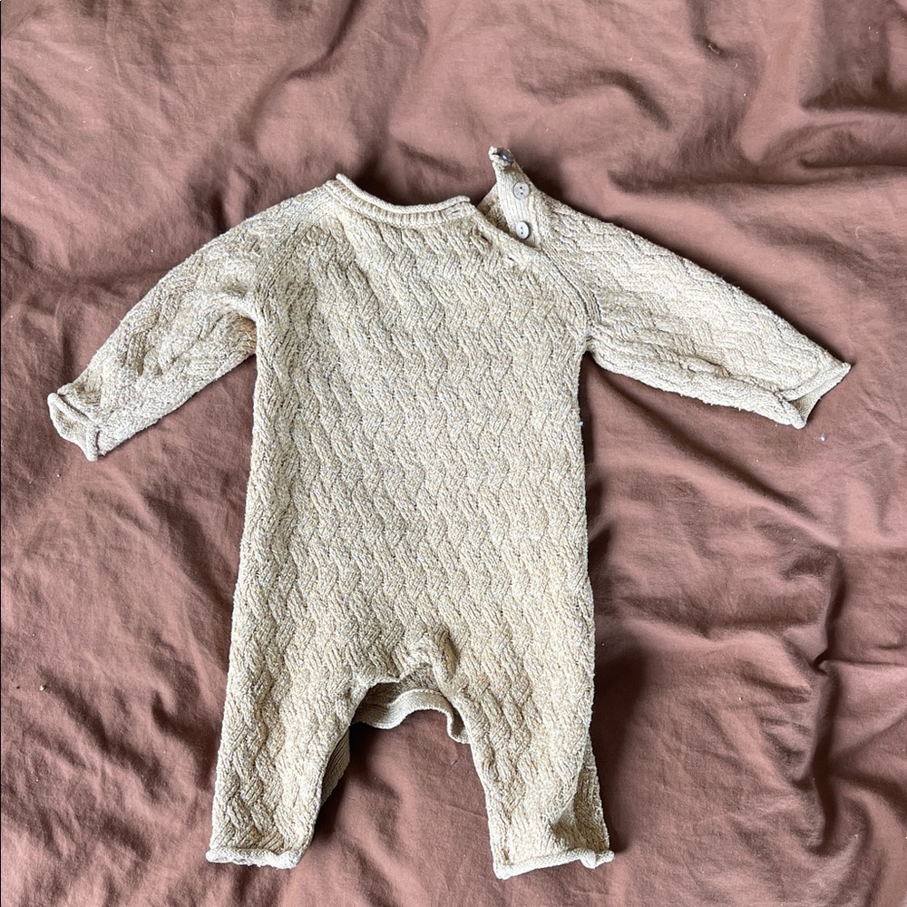 Quincy Mae Cream Knit Baby Footie One-Piece